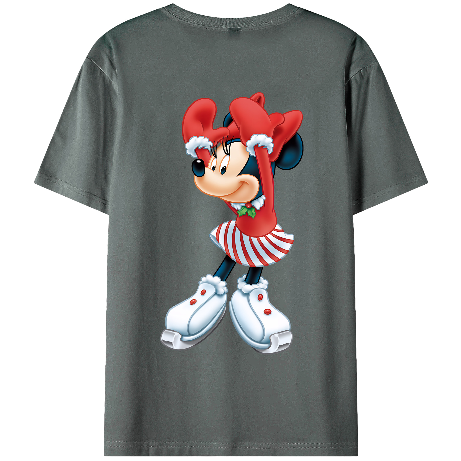 （画像用） ミッキーマウス Mickey Mouse 綿100％ メンズ半袖Tシャツ（バックプリント） 通気性